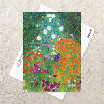 Cottage Flower Garden Landscape Gustav Klimt Postcard<br><div class="desc">A fine art postcard with the painting by the Austrian artist Gustav Klimt (1862-1918),  Cottage Garden (c. 1906). A colourful fine art landscape of asters,  petunias and other flowers.</div>