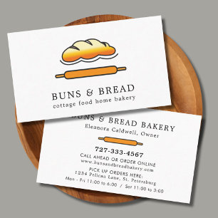Cottage Food Home Bakery Bread Logo Business Card