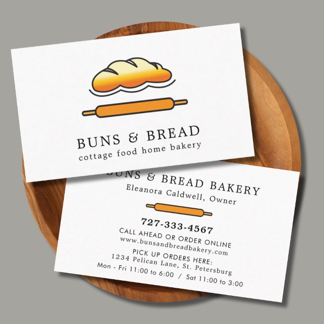 Cottage Food Home Bakery Bread Logo Business Card (Cottage Food Home Bakery Bread Logo Business Card)