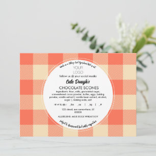 Cottage Food Label Template and Thank You