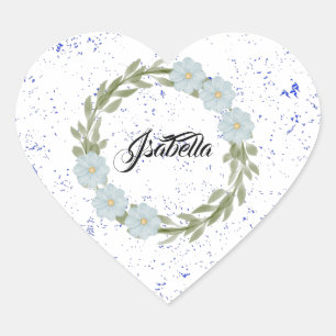 Cottage Garden bouquet Flowers Heart Sticker
