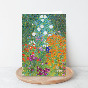 Cottage Garden Floral Gustav Klimt Card