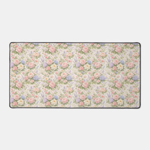 Cottage Garden Floral Pattern Desk Mat