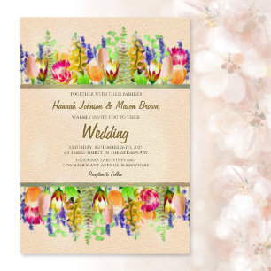Cottage Garden Floral Wedding Invitation
