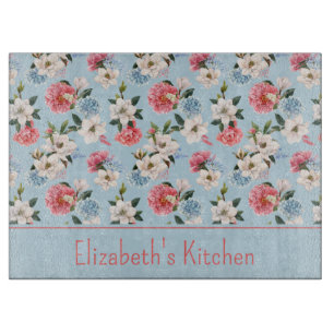 Cottage Garden Flowers Personalised Cutting Board