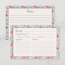 Cottage Garden Flowers Recipe Card