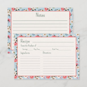 Cottage Garden Flowers Recipe Card