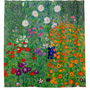 Cottage Garden Gustav Klimt Shower Curtain