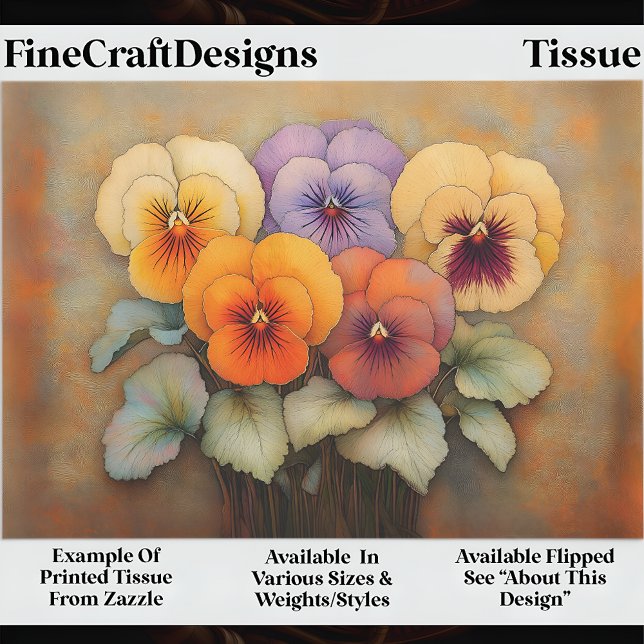 Cottage Garden Pansies, Vintage EF8L Decoupage Tissue Paper (Creator Uploaded)