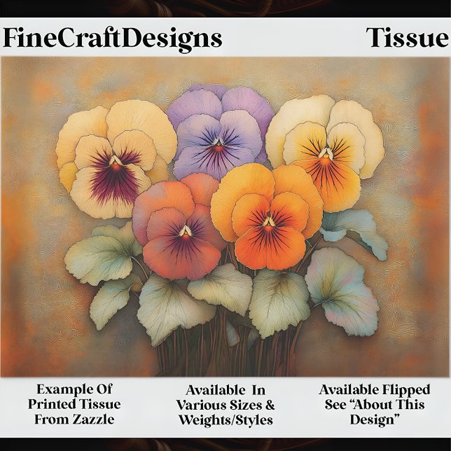 Cottage Garden Pansies, Vintage EF8R Decoupage Tissue Paper (Creator Uploaded)
