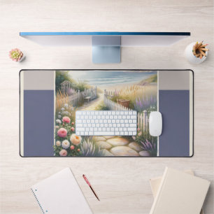 Cottage Garden Path to the Sea Desk Mat