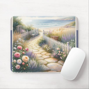 Cottage Garden Path to the Sea Mouse Pad