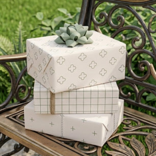 Cottage Garden Sage Green Minimalist Wrapping Paper Sheet