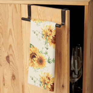 Cottage Garden Sunflowers Tea Towel