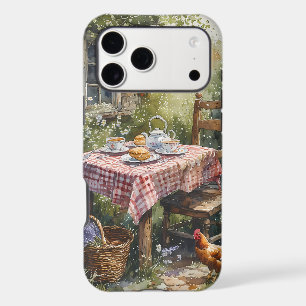 Cottage Garden Tea Morning Watercolor