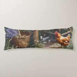 Cottage Garden Tea Morning Watercolor Body Cushion