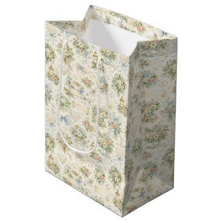 Cottage Garden Wedding Watercolor Pattern Medium Gift Bag