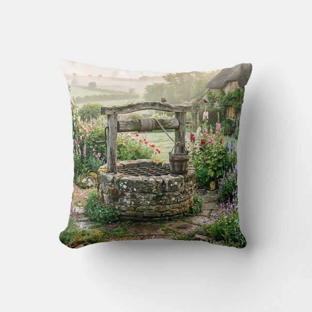 Cottage Garden Well Cushion (Front)