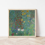 Cottage Garden with Sunflowers | Gustav Klimt Poster<br><div class="desc">Cottage Garden with Sunflowers (1907) by Gustav Klimt (Austrian, 1862–1918) is a lush, decorative garden scene overflowing with vibrant flowers. Klimt’s distinctive style transforms the simple charm of a cottage garden into a richly patterned tapestry of colour and form. Golden sunflowers rise proudly among a dense array of blossoms, evoking...</div>