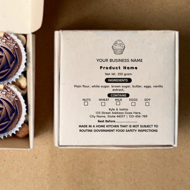 Cottage Law Food label Square Rubber Stamp (Creator Uploaded)