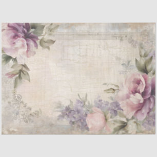 Cottage Lilac Floral Lavender Ephemera Decoupage Tissue Paper
