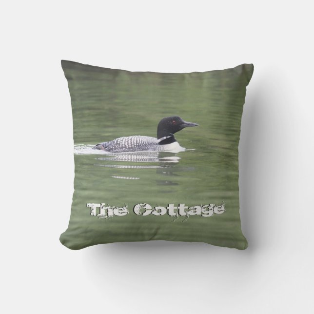 Cottage Loon Reversible Pillow (Front)