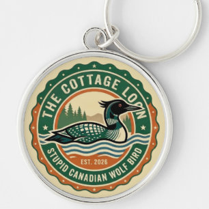Cottage Loon Stupid Canadian Wolf Bird  Key Ring