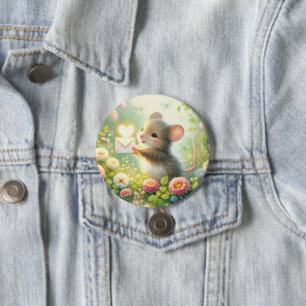 Cottage Mouse Love Letter Meadow 7.5 Cm Round Badge