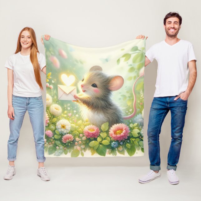 Cottage Mouse Love Letter Meadow Fleece Blanket (In Situ)