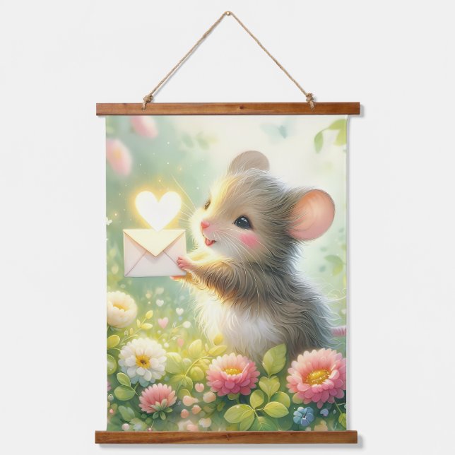 Cottage Mouse Love Letter Meadow Hanging Tapestry (Front)