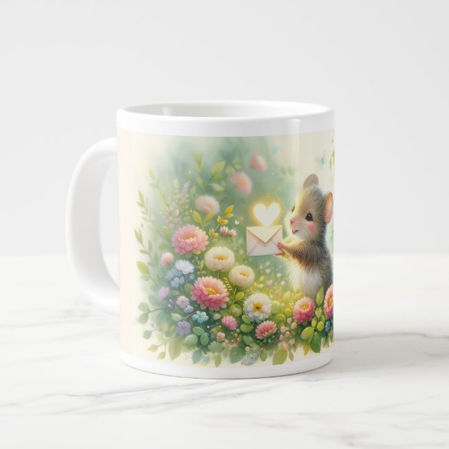 Cottage Mouse Love Letter Meadow Large Coffee Mug (Front Left)
