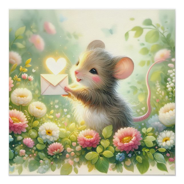 Cottage Mouse Love Letter Meadow Poster (Front)