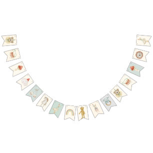 Cottage Mushroom Wooden Toys Baby  Birthday  Bunting