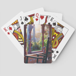 Cottage Porch in Early Sun - Martha's Vineyard Playing Cards