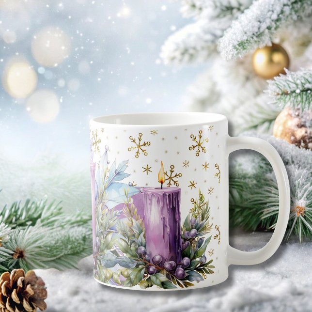 Cottage Purple Candle Christmas Mug (Creator Uploaded)