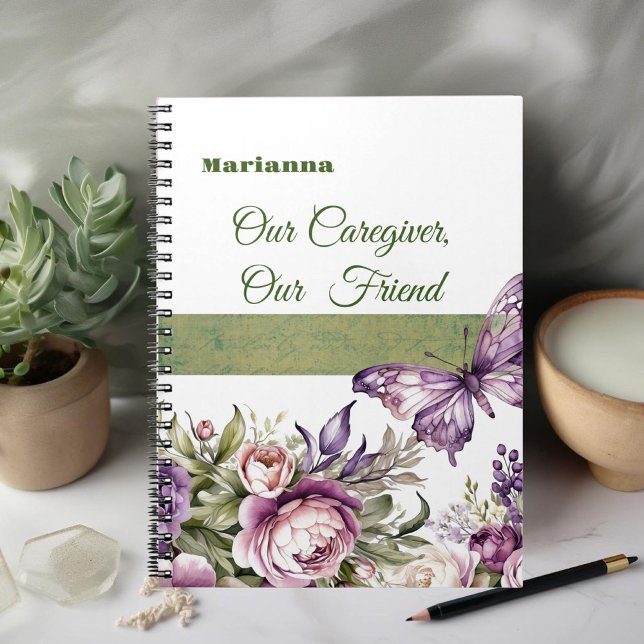 Cottage Purple Floral Caregiver Notebook (Creator Uploaded)