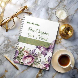 Cottage Purple Floral Caregiver Notebook