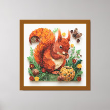 Cottage Quilling effect Red Squirrel in Autumn