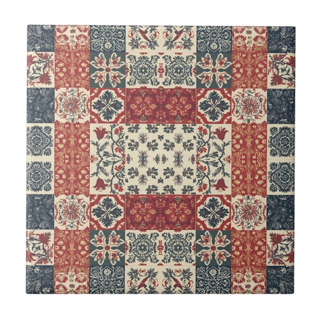 Cottage Quilt Ceramic Tile (Front)