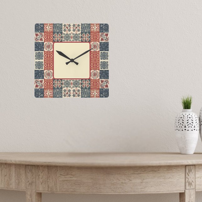 Cottage Quilt Square Wall Clock (Creator Uploaded)
