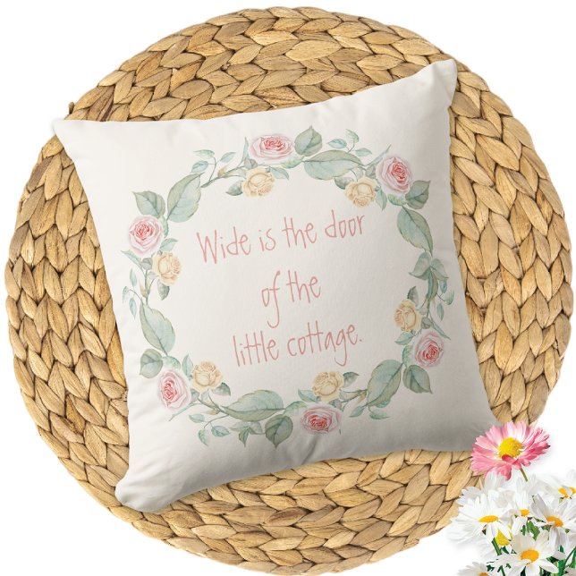 Cottage Rose Wreath Irish Verse Cushion (Creator Uploaded)