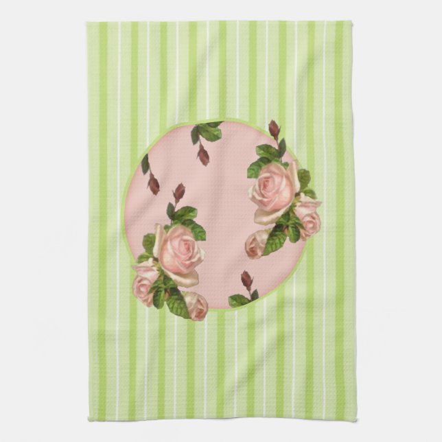 Cottage Roses Kitchen Towel (Vertical)
