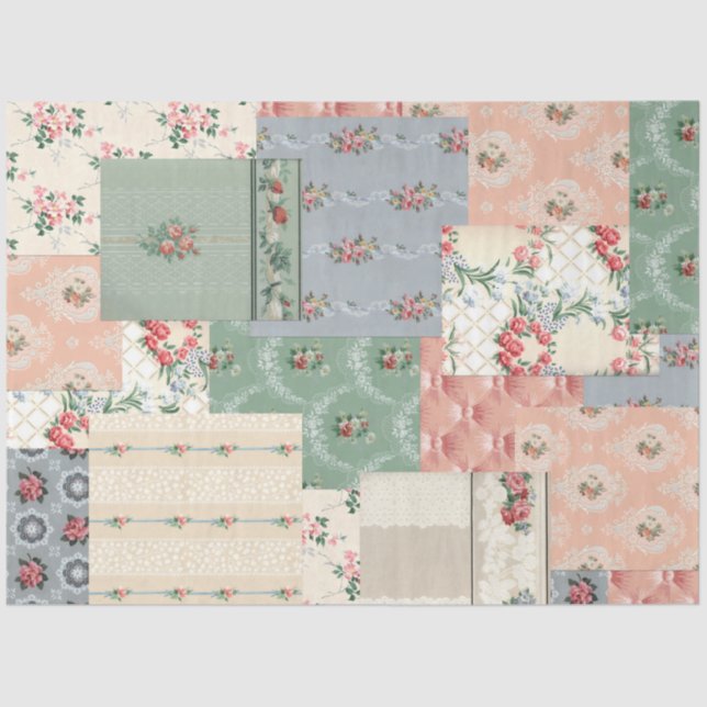 Cottage Roses Wallpaper Tissue Paper (Front)