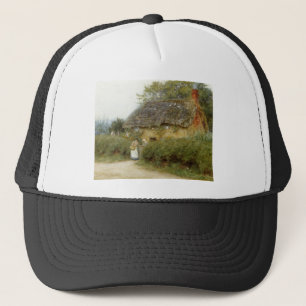 Cottage With Sunflowers Trucker Hat