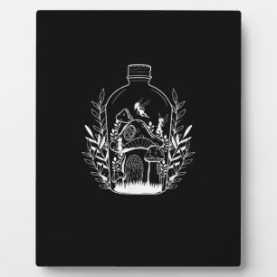 Cottagecore Aesthetic Bottle Mushroom House Fairy Plaque