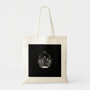 Cottagecore Aesthetic Bottle Mushroom House Fairy  Tote Bag
