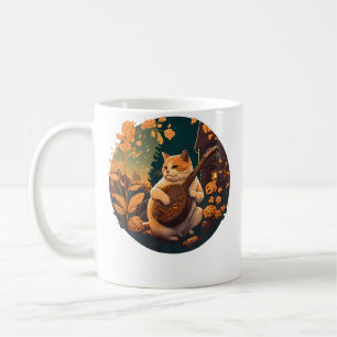 Cottagecore Aesthetic-Chubby Cat Playing Banjo- Ca Coffee Mug