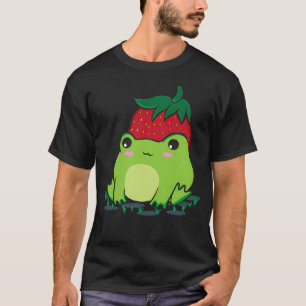 Cottagecore Aesthetic Cute Frog Strawberry Goblinc T-Shirt