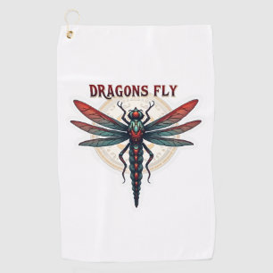 Cottagecore Aesthetic Dragonfly Mushroom Witchy Fl Golf Towel