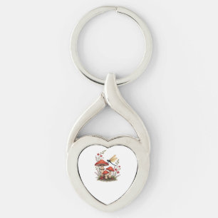 Cottagecore Aesthetic Dragonfly Mushroom Witchy Fl Key Ring